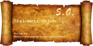 Steinmetz Orion névjegykártya